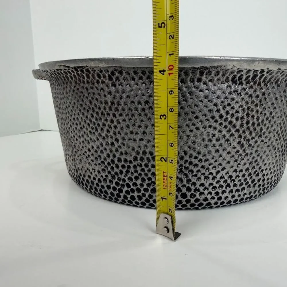 Vintage Hammered/Pebbled/Dimpled Aluminum Dutch Oven with Lid